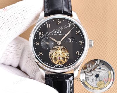 High Quality Replica IWC Different Colors Genuine Leather Strap Different Colors Face Dial Silver Stainless Steel Case Watch 42mm